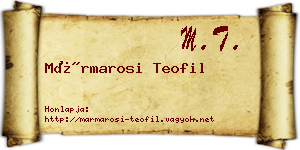 Mármarosi Teofil névjegykártya